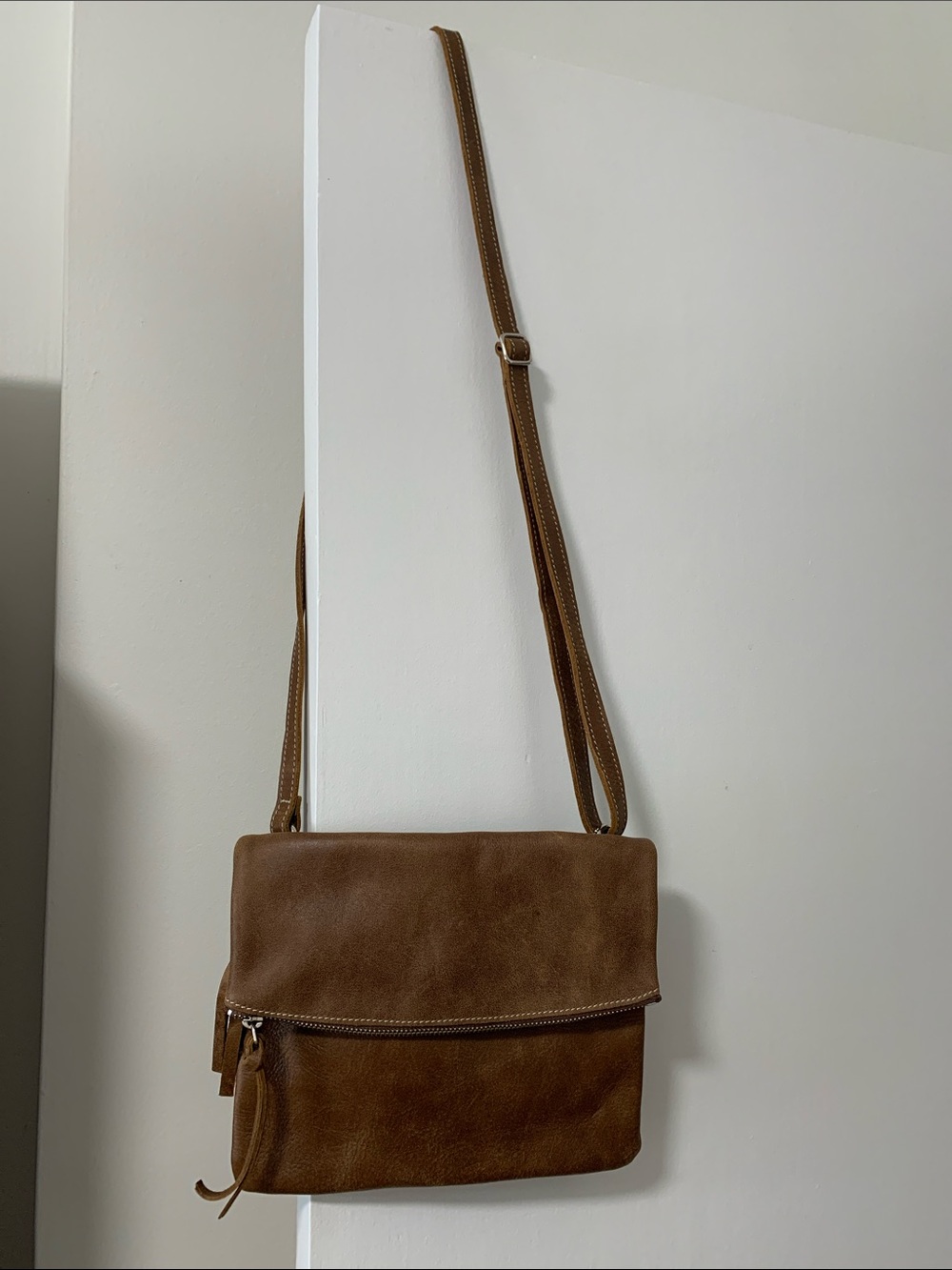Everyday Tan Suede Crossbody Bag